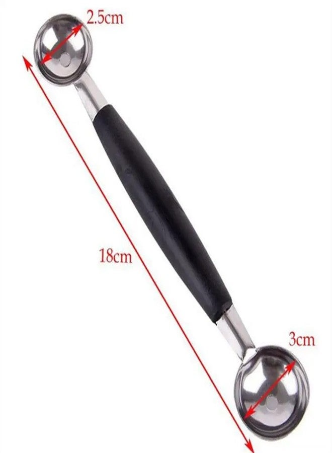 Imaashi Stainless Steel Double-Ended Fruit & Ice Cream Scoop - Create Perfect Melon Balls and More with this Multipurpose Melon Baller & Ice Cream Scooper for Watermelon, Fruits, Sorbet, and Meatballs - Image 2